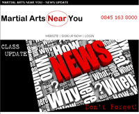 Martial Arts Near You Newsletter